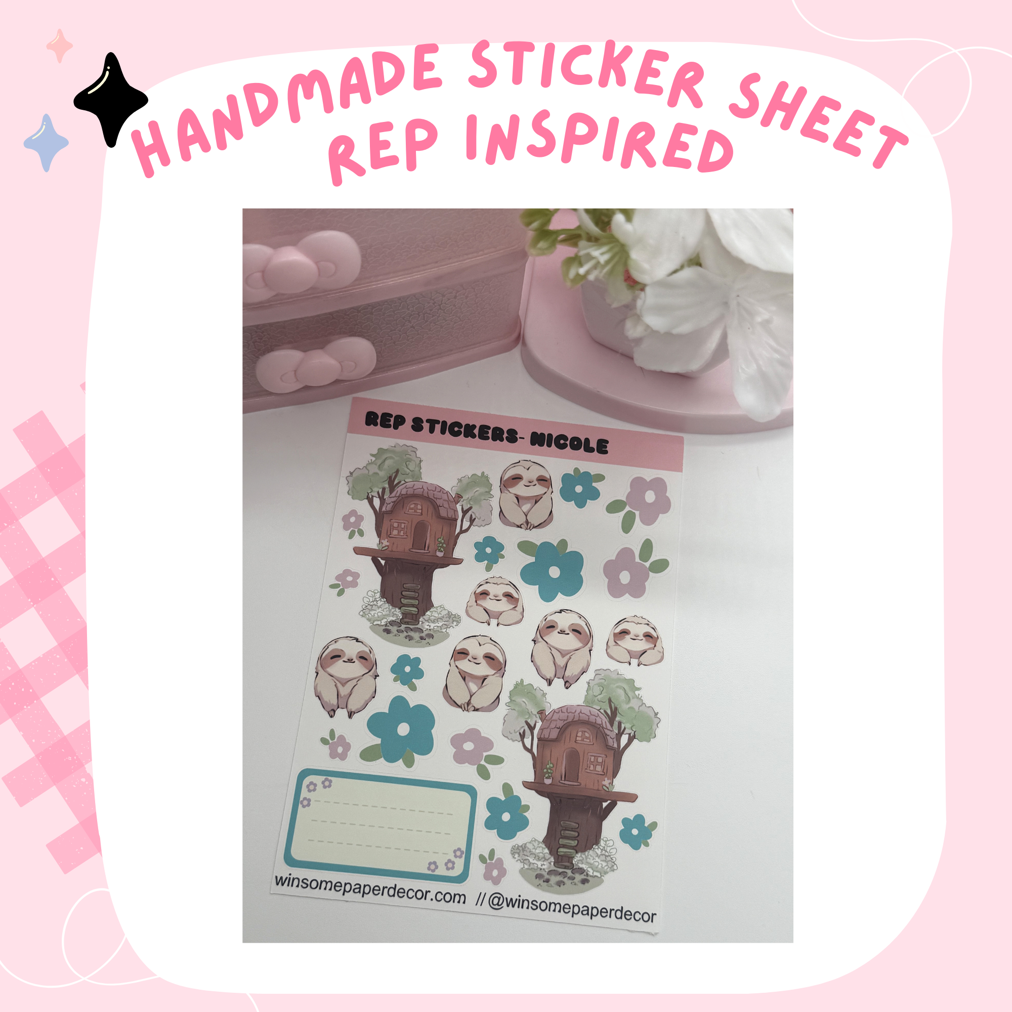 REP INSPIRED "NICOLE"- HANDMADE STICKERS