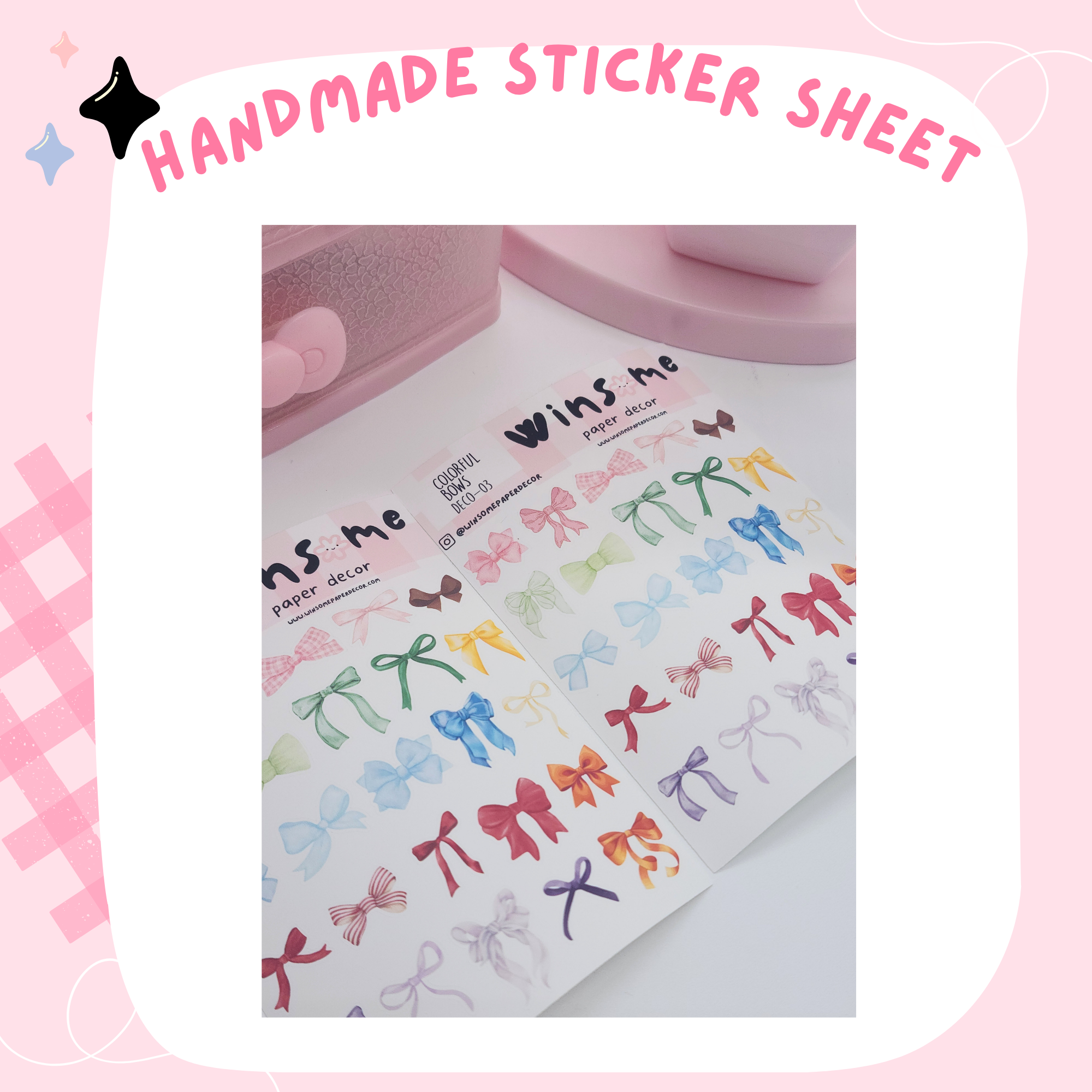 ASSORTED BOWS - MINI HANDMADE STICKERS DECO