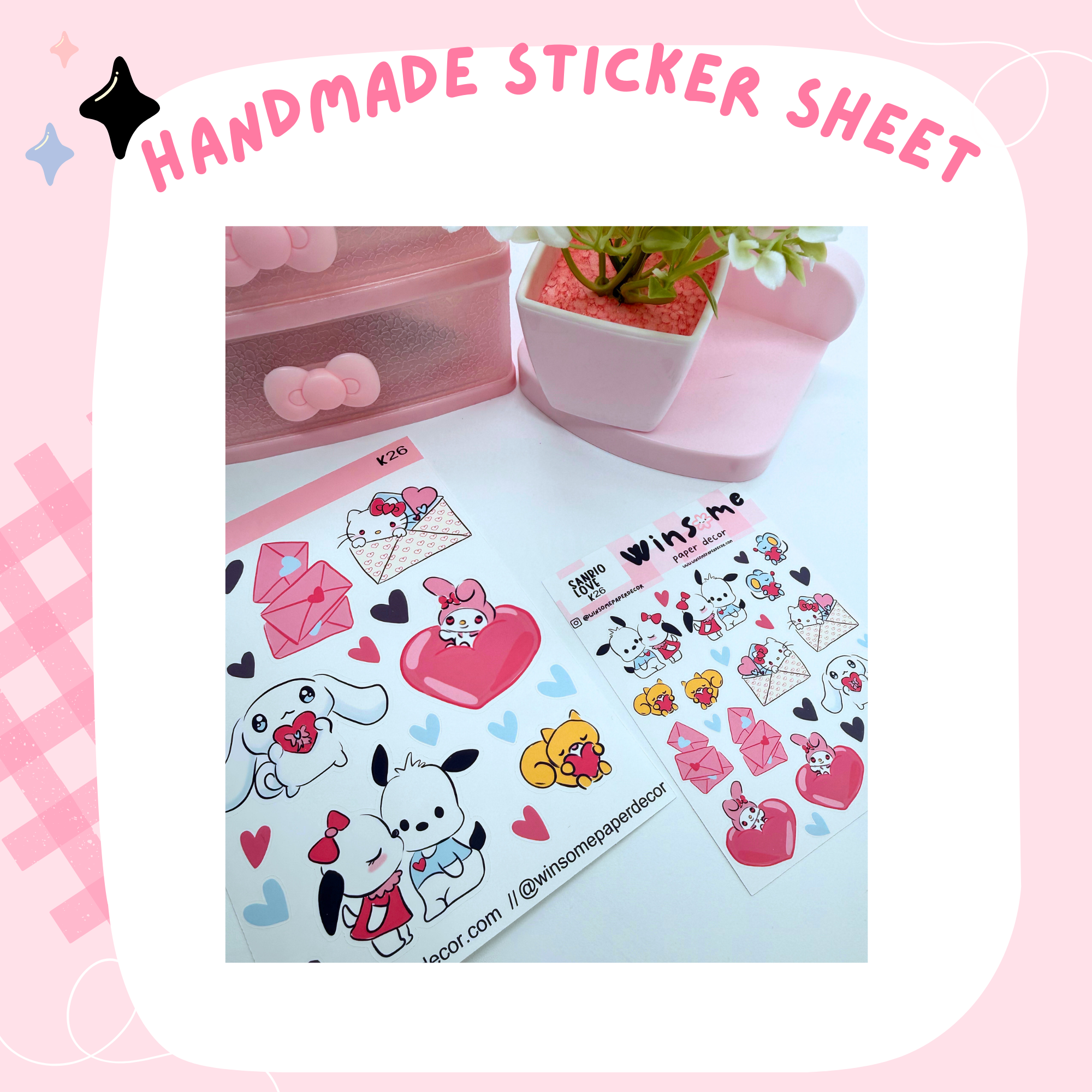 SANRIO LOVE-HANDMADE STICKERS