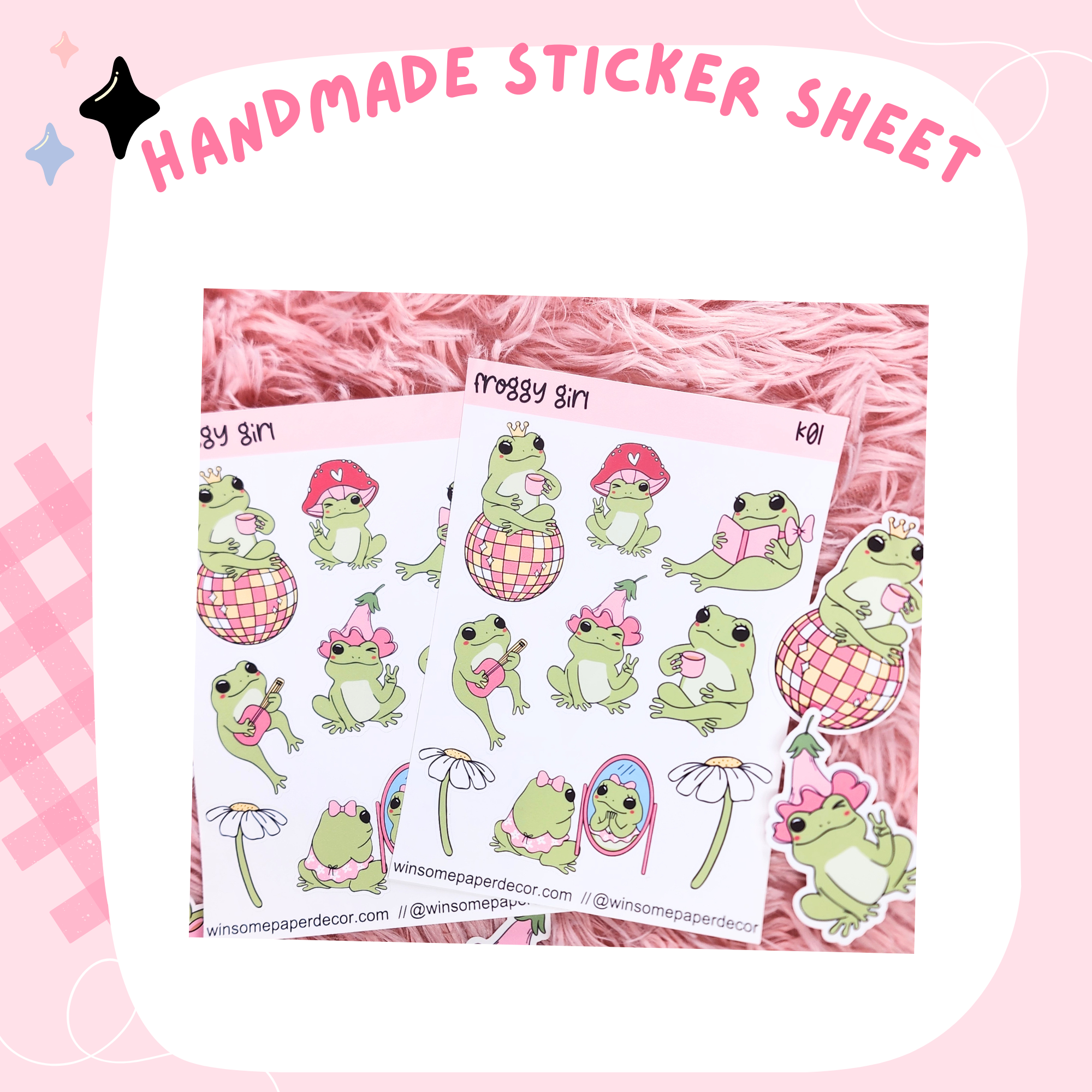 FROGGY GIRL- HANDMADE STICKERS