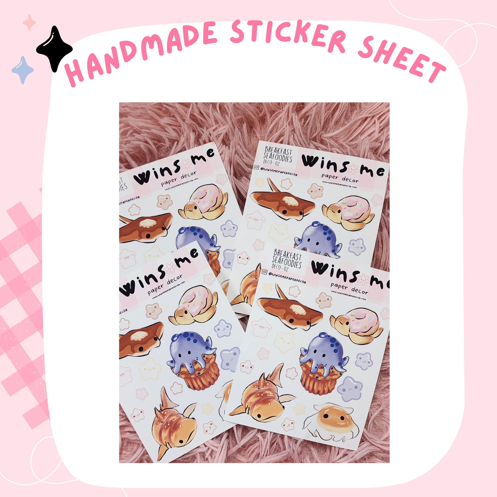 BREAKFAST SEAFOODIES - HANDMADE STICKERS DECO
