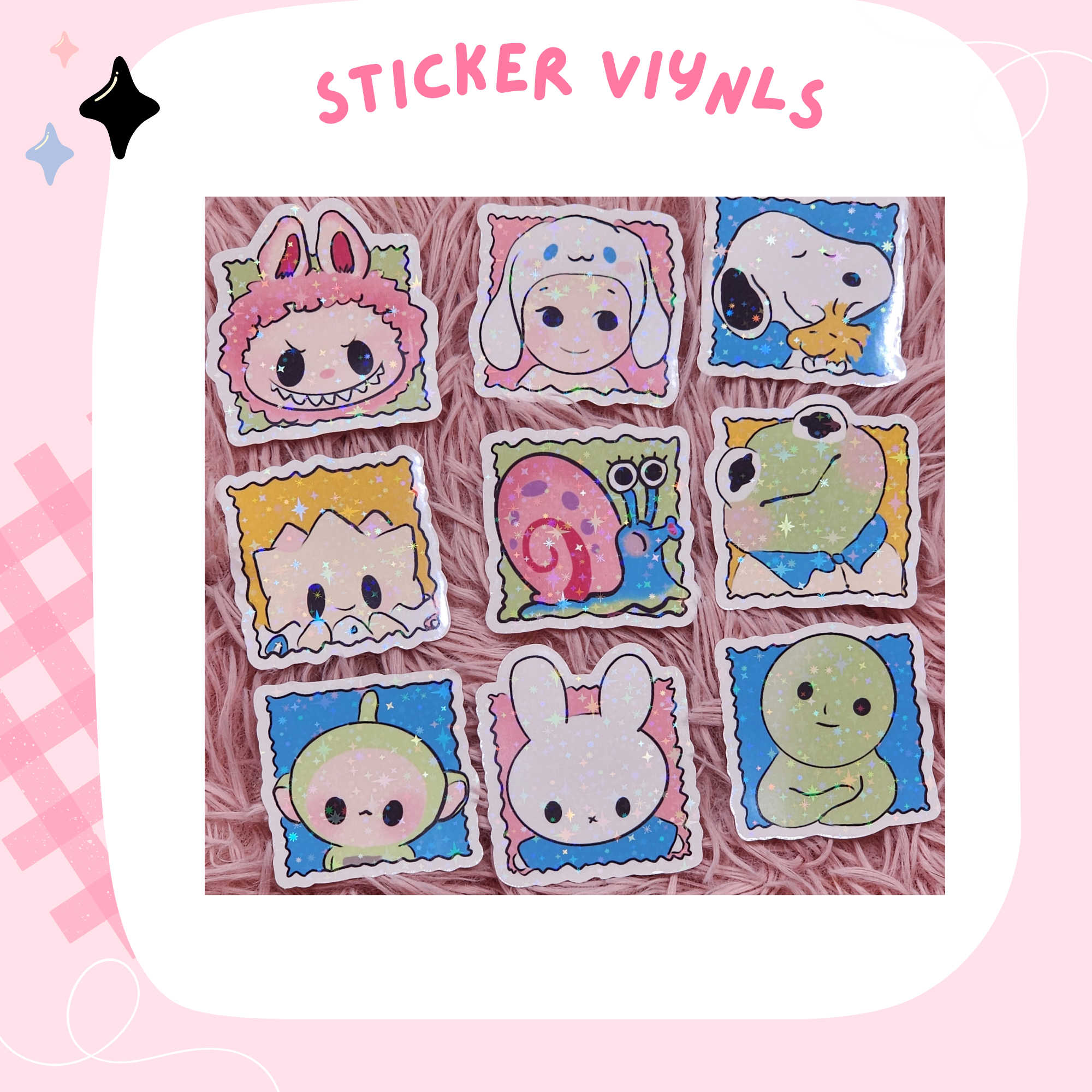 STAMPIES  - HOLO HANDMADE LARGE STICKER VINYLS
