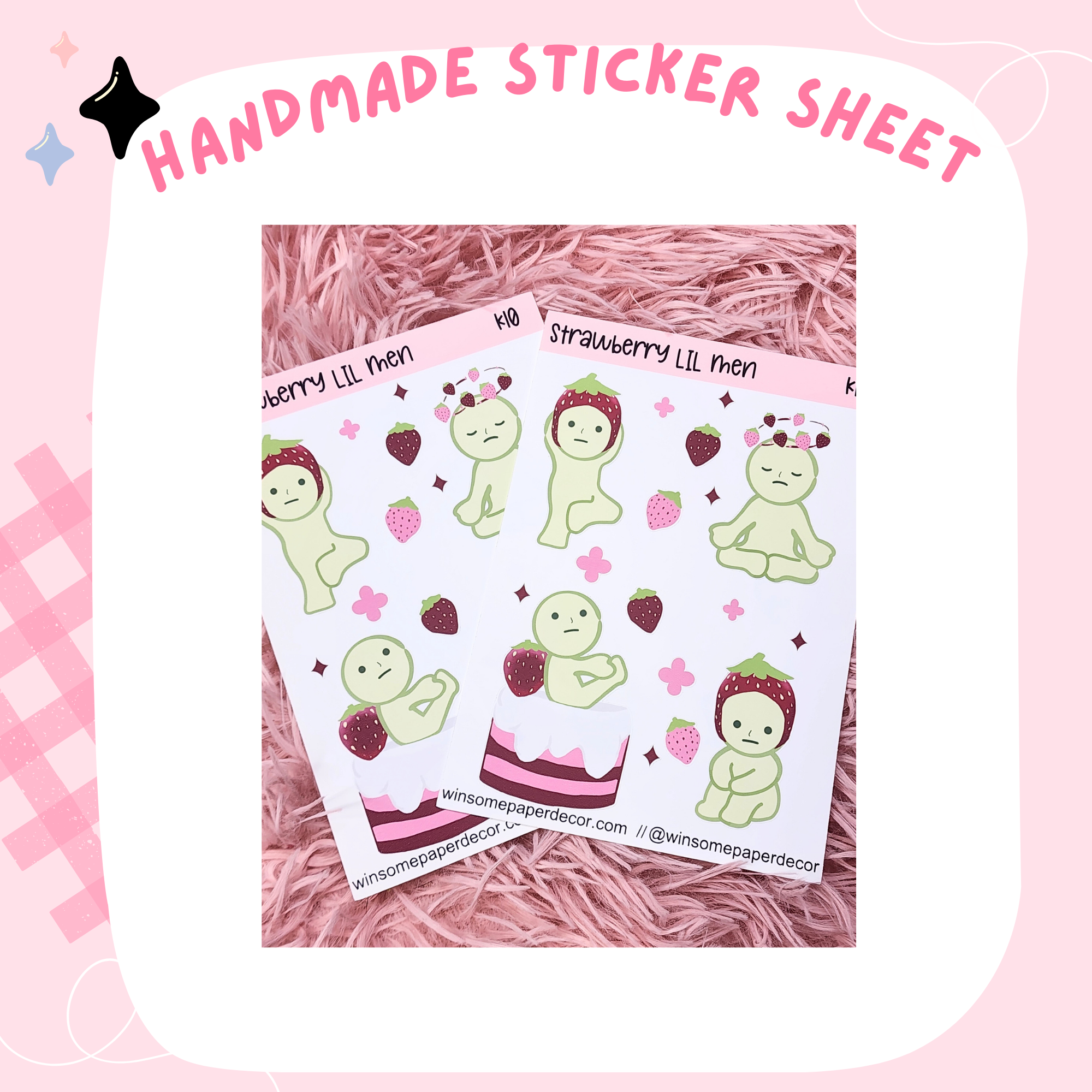 STRAWBERRY LIL MEN - HANDMADE STICKERS
