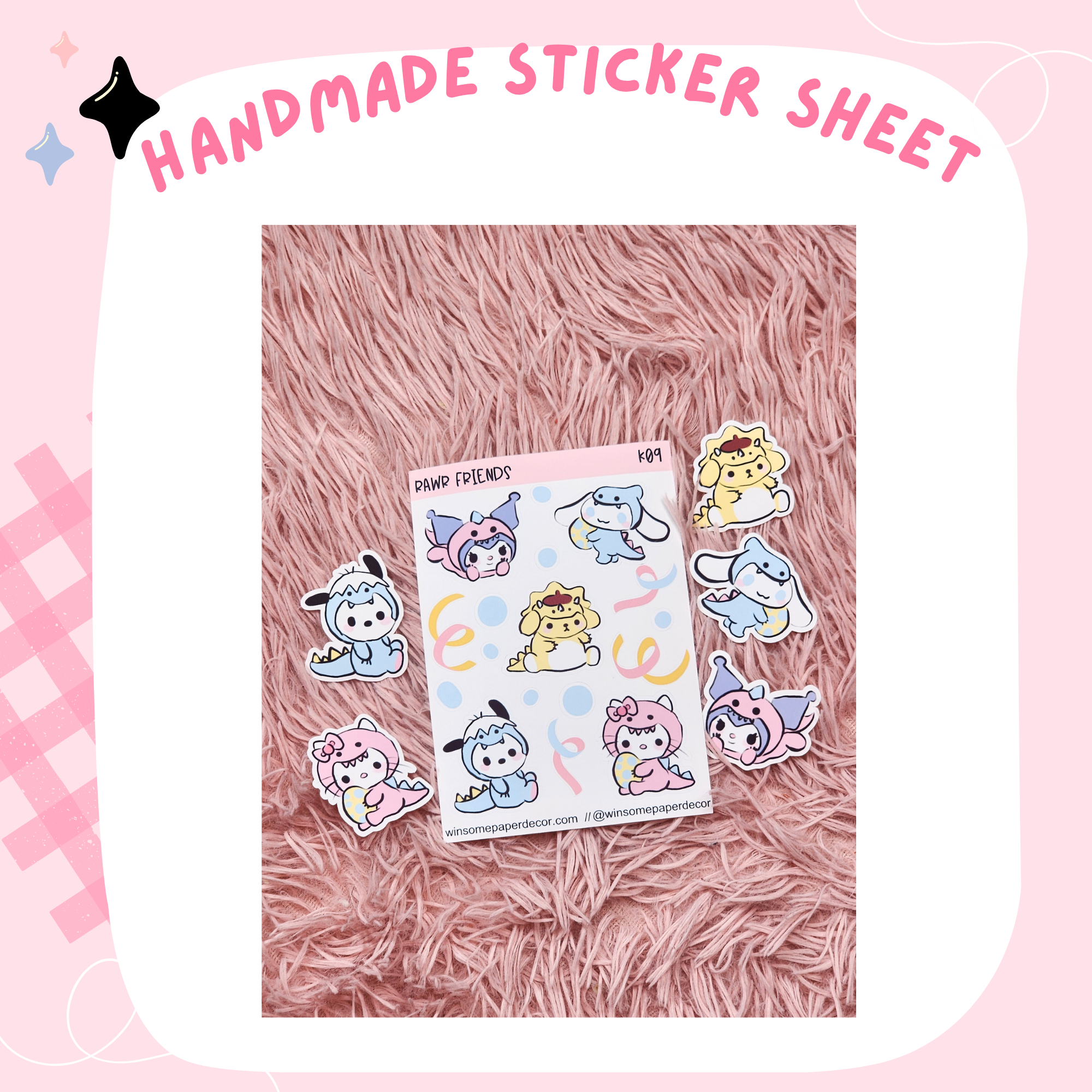 RAWR FRIENDS- HANDMADE STICKERS