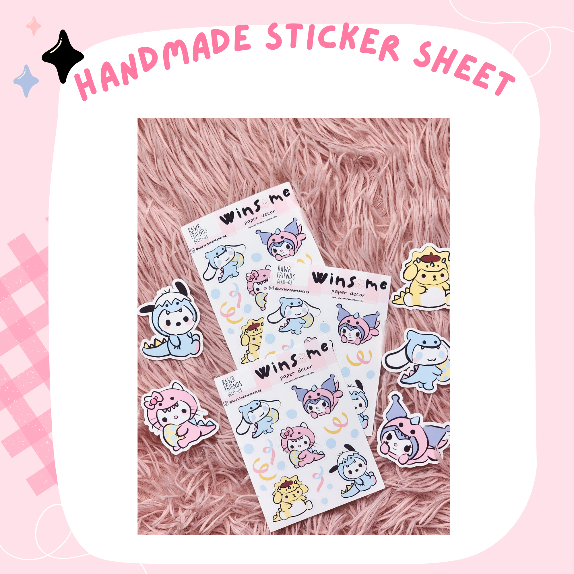 RAWR FRIENDS- HANDMADE STICKERS