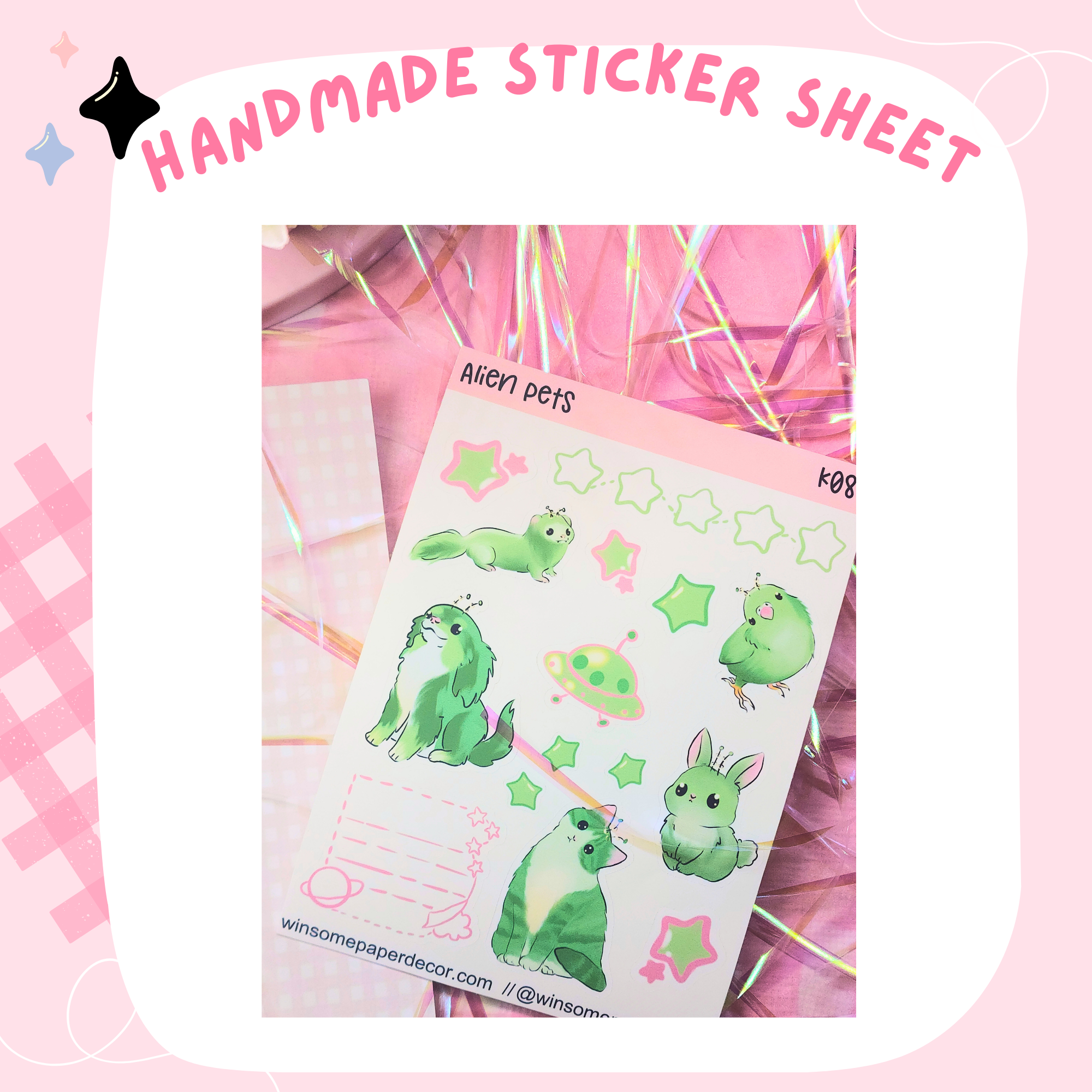 ALIEN PETS  - HANDMADE STICKER