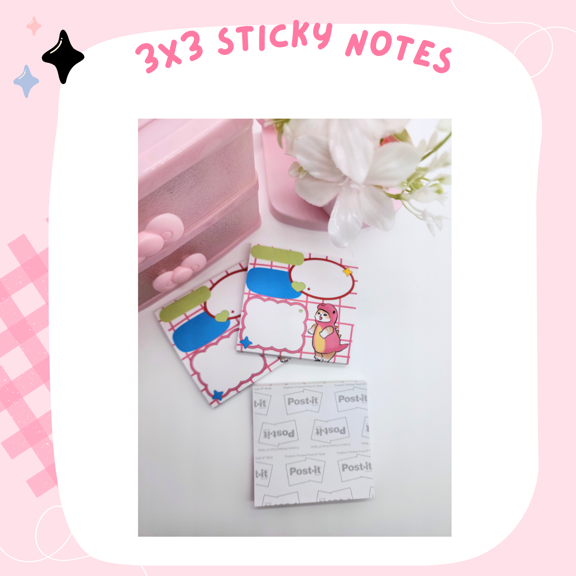 3X3 sticky notes  - RAWR KITTY